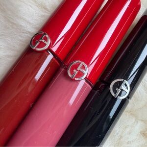 Giorgio Armani Lipstick Ecstasy Lacquer&Lip Maestro Matte Liquid Lipstick Bundle